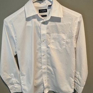 Boys CHAPS white button down dress shirt size M 10/12